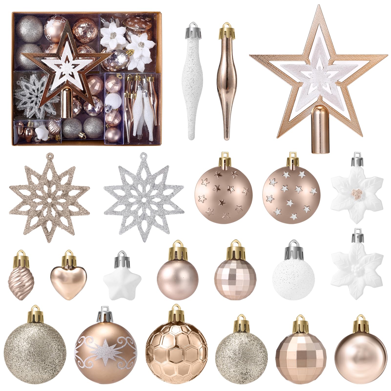 Kesote クリスマスツリー オーナメント ボール 58個セット クリスマスボ Amazon.co.jp: Kesote クリスマスツリー オーナメント ボール 58個